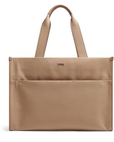 Zegna Cotton-leather Tote Bag - Brown
