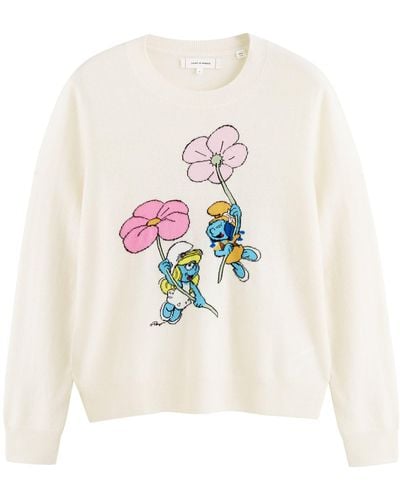 Chinti & Parker X The Smurfs Wool-cashmere Sweater - White
