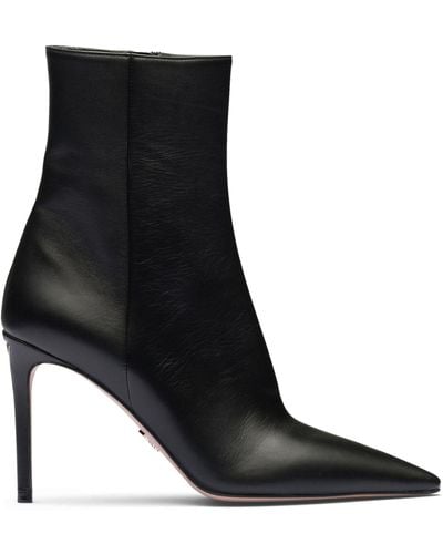 Prada Leather Heeled Boots 95 - Black