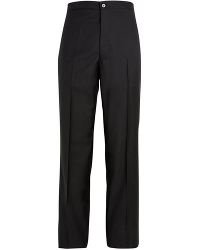 Giuliva Heritage Virgin Wool Pleated Pants - Black
