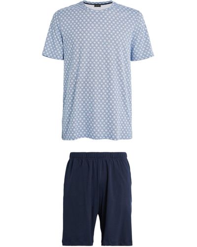 Hanro Night & Day Short Pajama Set - Blue