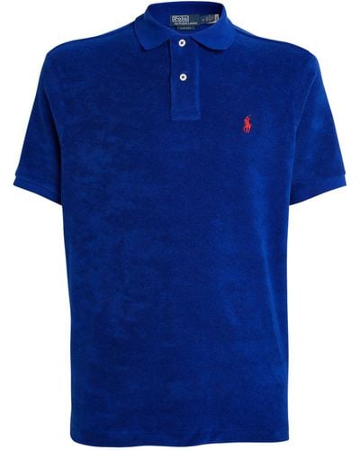 Polo Ralph Lauren Terry Towelling Polo Shirt - Blue