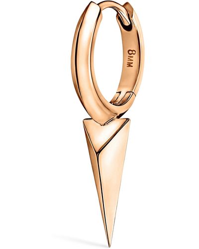 Maria Tash Rose Gold Faceted Single Long Spike Hoop Earring (8mm) - Metallic