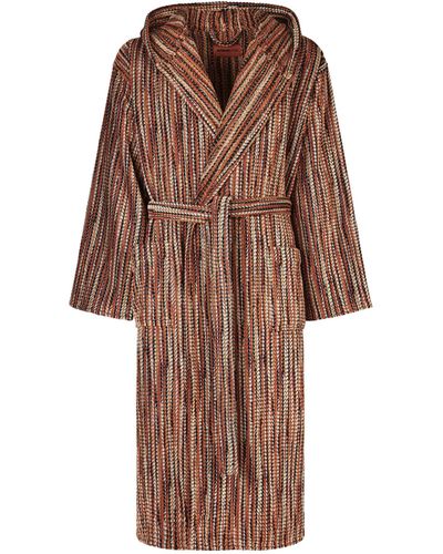 Missoni Chevron Billy Hooded Robe (large) - Brown