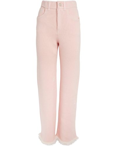 Barrie Cashmere-blend Distressed Pants - Pink