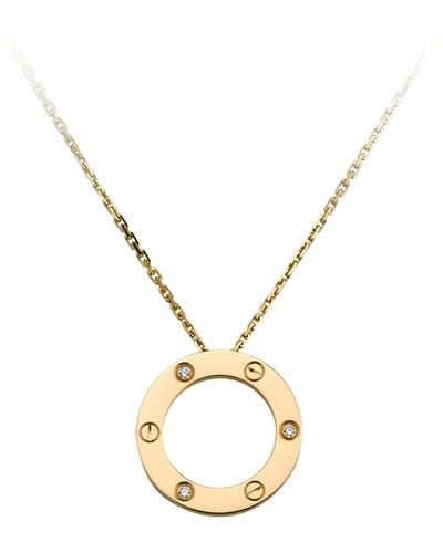 Cartier Yellow Gold And Diamond Love Necklace - Metallic
