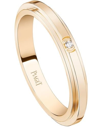 Piaget Rose Gold And Single Diamond Possession Ring - White