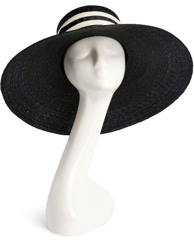 Eliurpi Straw Ribbon Sailor Hat - Black