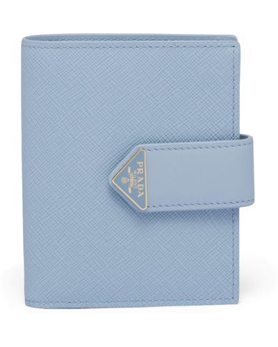Prada Saffiano Leather Bifold Wallet - Blue