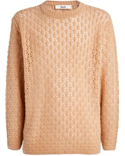 Séfr Perforated Cashmere Jumper - Brown