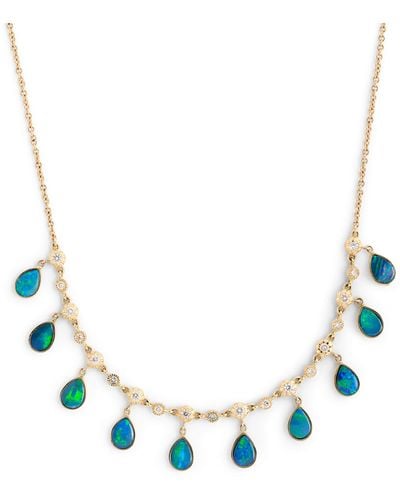 Jacquie Aiche Yellow Gold, Diamond And Emerald Shaker Necklace - Blue