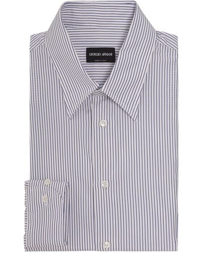 Giorgio Armani Cotton Striped Shirt - Blue