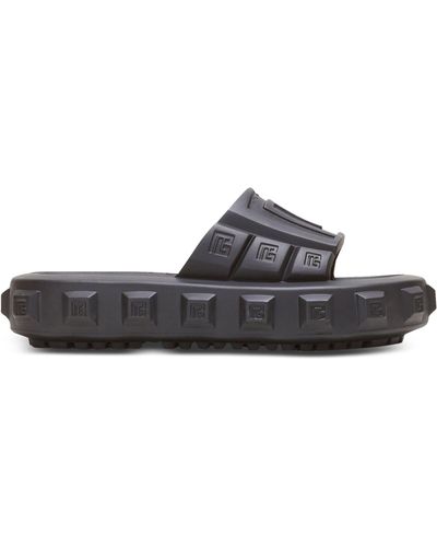 Balmain Ari Monogram Logo Slides - Black