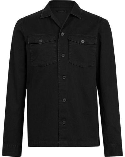 AllSaints Cotton Spotter Overshirt - Black
