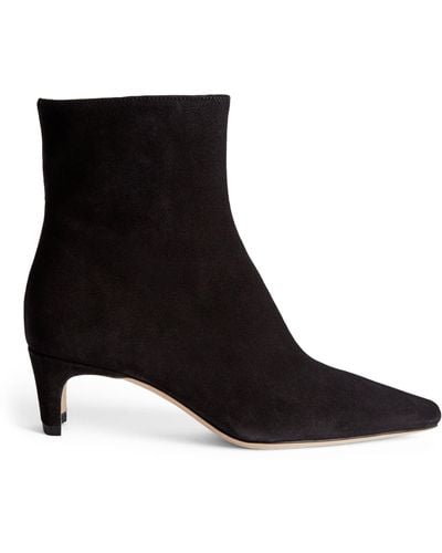 STAUD Suede Wally Ankle Boots 55 - Black