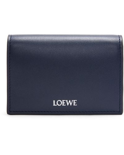 Loewe Leather Bi-fold Card Holder - Blue