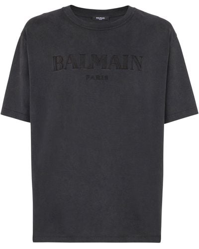 Balmain Embroidered Logo T-shirt - Black