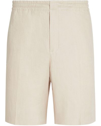 ZEGNA Linen Oasi Shorts - Natural