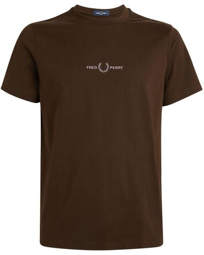 Fred Perry Embroidered Logo T-shirt - Brown