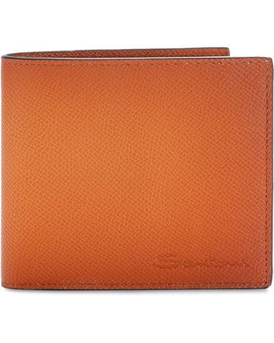 Santoni Leather Ombré Bifold Wallet - Orange
