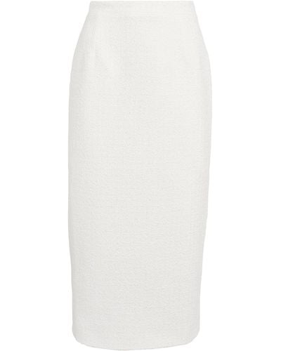 Alessandra Rich Bouclé Midi Skirt - White