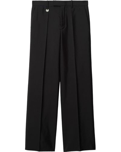 Burberry Wool-silk Tailored Trousers - Black