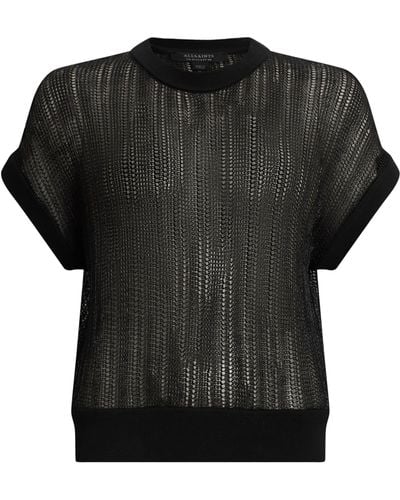 AllSaints Mesh Giana T-shirt - Black