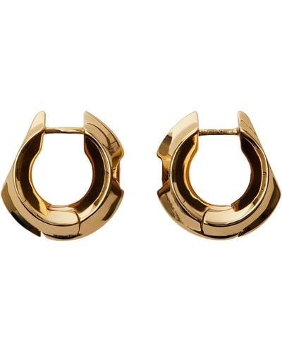 Burberry Gold-plated Hollow Hoop Earrings - Metallic