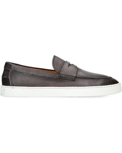 Magnanni Leather Cowes Penny Sneakers - Gray