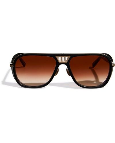 Matsuda Gradient Lens Aviator Sunglasses - Brown