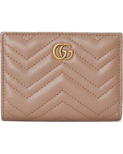 Gucci Leather Gg Marmont Wallet - Natural