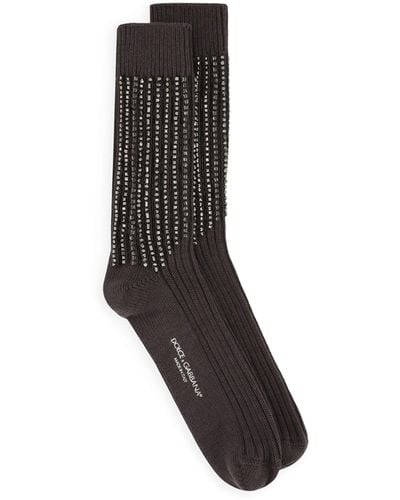 Dolce & Gabbana Beaded Ankle Socks - Black
