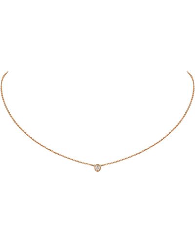 Cartier Extra-small Rose Gold And Diamond D'amour Necklace - Metallic