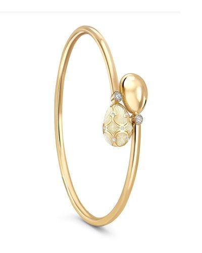 Faberge Yellow Gold And Diamond Heritage Crossover Bangle - White