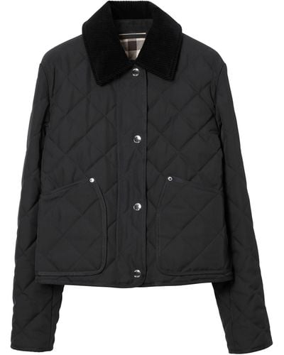 Burberry Quilted Cropped Barn Jacket - Black