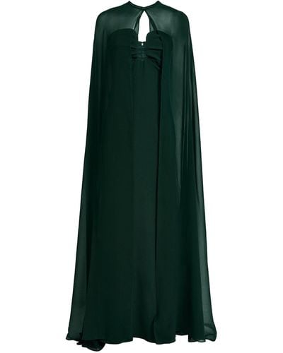Roland Mouret Cape-detail Strapless Gown - Green