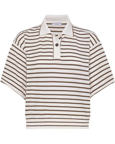 Brunello Cucinelli Wool-cashmere Polo Shirt - White
