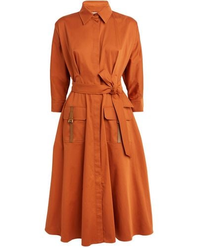 Max Mara Cotton-blend Shirt Dress - Orange