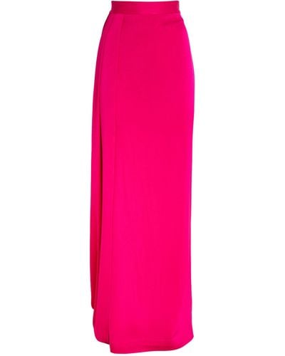 Alex Perry Satin Crepe Sash-detail Maxi Skirt - Pink