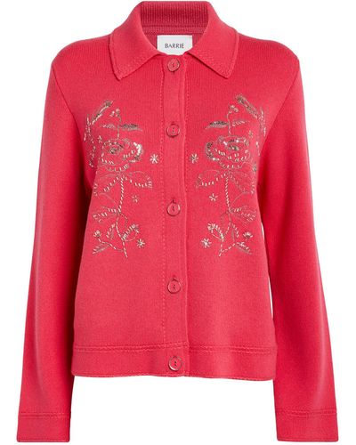 Barrie Cashmere-cotton Embellished Jacket - Red