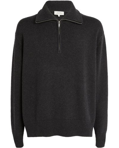 Studio Nicholson Merino Wool-blend Half-zip Sweater - Black