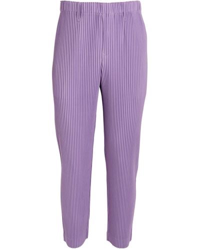 Homme Plissé Issey Miyake Pleated Straight Pants - Purple