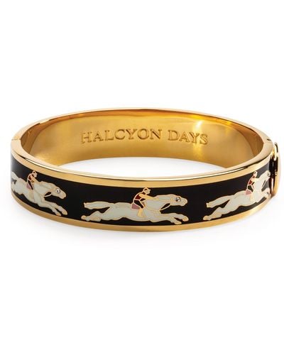 Halcyon Days Gold-plated Race Horse Bangle - Black