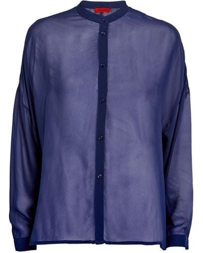 MAX&Co. Sheer Georgette Shirt - Blue