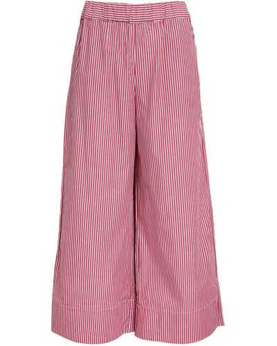 MAX&Co. Cotton Poplin Cropped Pants - Pink