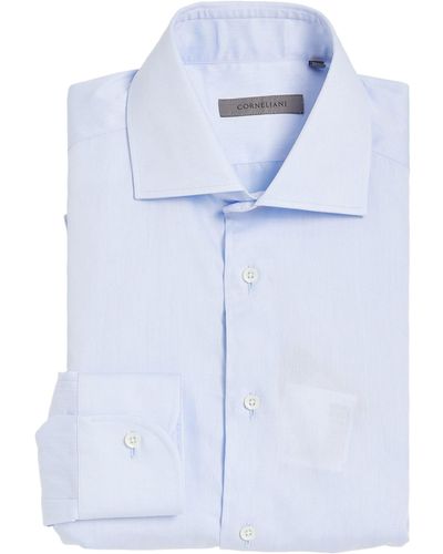 Corneliani Cotton Twill Long-sleeve Shirt - Blue
