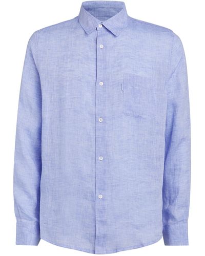 Derek Rose Linen Shirt - Blue