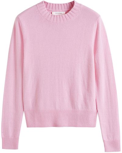 Chinti & Parker Wool-cashmere Cropped Sporty Sweater - Pink
