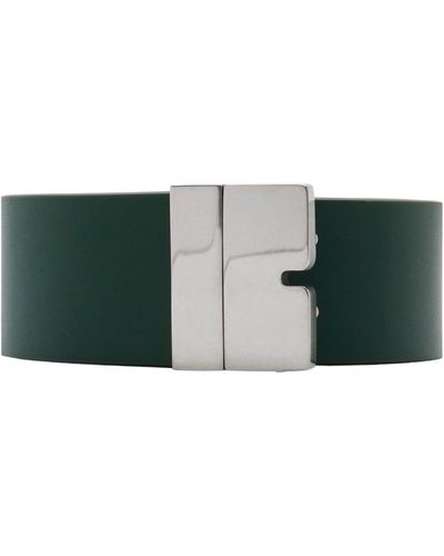 Burberry Leather Reversible B Cut Belt - Green
