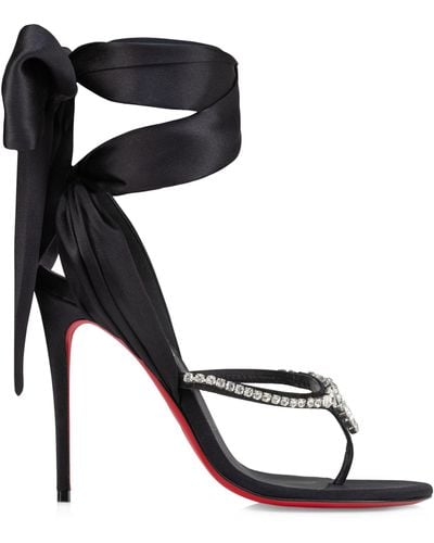 Christian Louboutin Just Queenie Du Desert Silk Heeled Sandals - Black